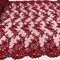 1 Yard Sage 3D Beaded Floral Embroidered Lace Fabric on Polyester Mesh, 52” Wide